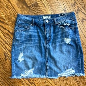 Ripped jean skirt size 5 27 Rewash brand